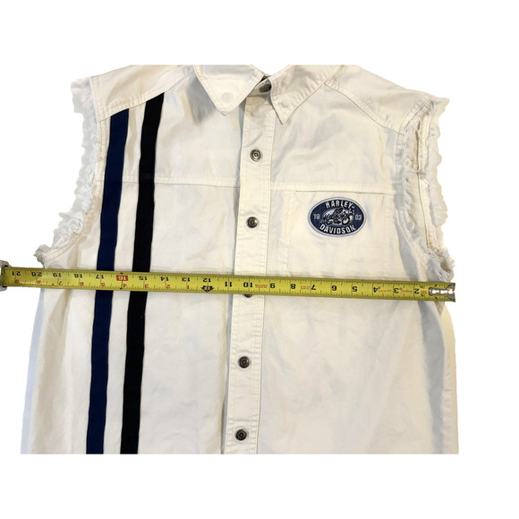 Vintage Harley-Davidson Shirt Mens Small Sleeveless Frayed Dirt Track Biker 90s - Picture 4 of 7